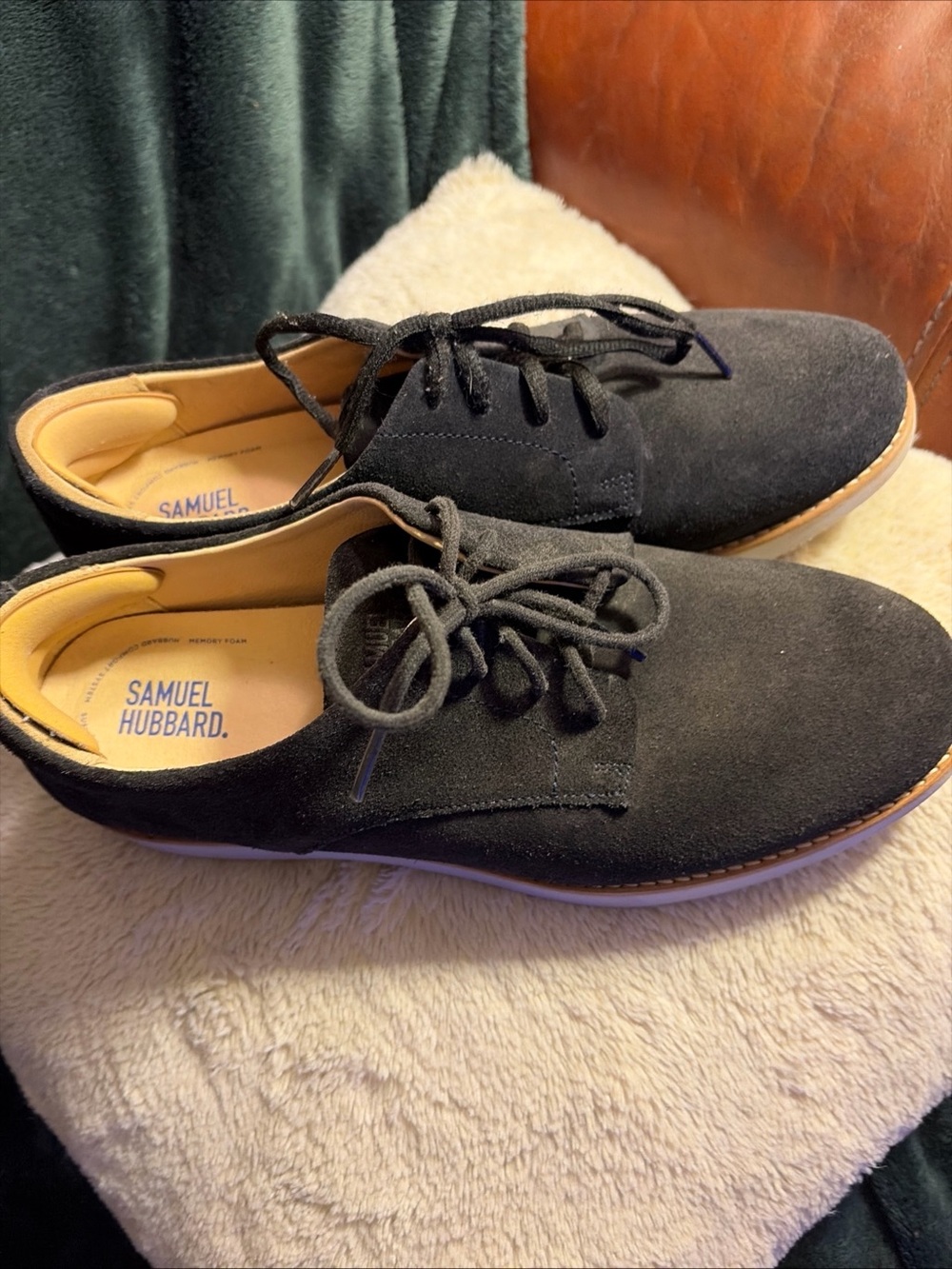 Samuel Hubbard Womens Size 9 Free Oxford Navy Nubuck Suede Leather Shoes Vibram